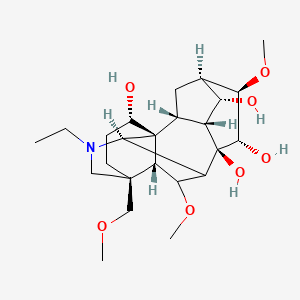 molecular formula C24H39NO7 B10789736 (1S,2R,3R,4S,5R,6R,7S,8R,10R,13S,16S,17R,18R)-11-ethyl-6,18-dimethoxy-13-(methoxymethyl)-11-azahexacyclo[7.7.2.12,5.01,10.03,8.013,17]nonadecane-4,7,8,16-tetrol 