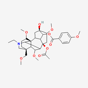 [(1S,5S,8R,13S)-8-acetyloxy-11-ethyl-5-hydroxy-6,16,18-trimethoxy-13-(methoxymethyl)-11-azahexacyclo[7.7.2.12,5.01,10.03,8.013,17]nonadecan-4-yl] 4-methoxybenzoate