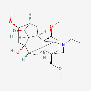 molecular formula C24H39NO5 B10789792 (1S,2R,3R,4S,5S,6S,8S,9S,13R,16S,17R)-11-ethyl-6,16-dimethoxy-13-(methoxymethyl)-11-azahexacyclo[7.7.2.12,5.01,10.03,8.013,17]nonadecane-4,8-diol 