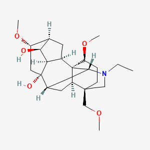 molecular formula C24H39NO5 B10789833 (1S,2R,3R,4S,5S,6S,8S,9S,10R,13R,16S,17R)-11-ethyl-6,16-dimethoxy-13-(methoxymethyl)-11-azahexacyclo[7.7.2.12,5.01,10.03,8.013,17]nonadecane-4,8-diol 