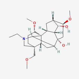 molecular formula C24H39NO5 B10789863 (1R,2R,3R,4S,5S,6S,8R,9S,10R,13R,16S,17R)-11-ethyl-6,16-dimethoxy-13-(methoxymethyl)-11-azahexacyclo[7.7.2.12,5.01,10.03,8.013,17]nonadecane-4,8-diol 