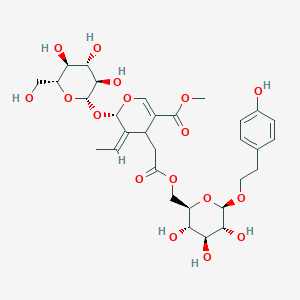 molecular formula C31H42O17 B10789866 methyl (5Z,6S)-5-ethylidene-4-[2-oxo-2-[[(2R,3S,4S,5R,6R)-3,4,5-trihydroxy-6-[2-(4-hydroxyphenyl)ethoxy]oxan-2-yl]methoxy]ethyl]-6-[(2S,3R,4S,5S,6R)-3,4,5-trihydroxy-6-(hydroxymethyl)oxan-2-yl]oxy-4H-pyran-3-carboxylate 