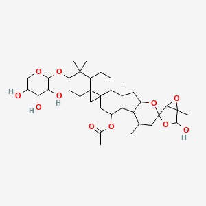 molecular formula C37H54O11 B10789891 [2-hydroxy-1,4',6',12',17',17'-hexamethyl-18'-(3,4,5-trihydroxyoxan-2-yl)oxyspiro[3,6-dioxabicyclo[3.1.0]hexane-4,8'-9-oxahexacyclo[11.9.0.01,21.04,12.05,10.016,21]docos-13-ene]-3'-yl] acetate 