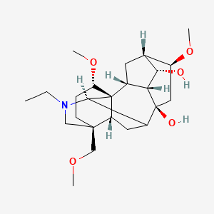 molecular formula C24H39NO5 B10789909 (1S,2R,3R,4S,5S,6S,8S,10R,13S,16S,17R)-11-ethyl-6,16-dimethoxy-13-(methoxymethyl)-11-azahexacyclo[7.7.2.12,5.01,10.03,8.013,17]nonadecane-4,8-diol 