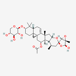 molecular formula C37H54O11 B10789936 [(1S,1'S,2S,3'R,4R,4'R,5R,5'R,6'R,10'S,12'S,16'R,18'S,21'R)-2-hydroxy-1,4',6',12',17',17'-hexamethyl-18'-[(2S,3R,4S,5R)-3,4,5-trihydroxyoxan-2-yl]oxyspiro[3,6-dioxabicyclo[3.1.0]hexane-4,8'-9-oxahexacyclo[11.9.0.01,21.04,12.05,10.016,21]docos-13-ene]-3'-yl] acetate 