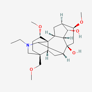 molecular formula C24H39NO5 B10789991 (1S,2R,3R,4S,5R,6S,8S,9R,13S,16S,17R)-11-Ethyl-6,16-dimethoxy-13-(methoxymethyl)-11-azahexacyclo[7.7.2.12,5.01,10.03,8.013,17]nonadecane-4,8-diol 