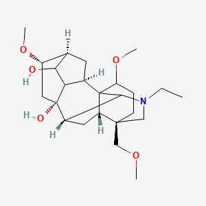 molecular formula C24H39NO5 B10790066 (2R,4S,5S,6S,8S,9S,13R,16S,17S)-11-ethyl-6,16-dimethoxy-13-(methoxymethyl)-11-azahexacyclo[7.7.2.12,5.01,10.03,8.013,17]nonadecane-4,8-diol 