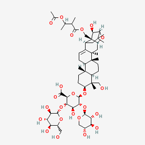 (2S,3S,4S,5R,6R)-6-[[(1R,3S,4R,7R,8R,9S,12R,13R,17S,20S,21R,22S)-22-[(3-acetyloxy-2-methylbutanoyl)oxymethyl]-21-hydroxy-8-(hydroxymethyl)-3,4,8,12,19,19-hexamethyl-23-oxahexacyclo[18.2.1.03,16.04,13.07,12.017,22]tricos-15-en-9-yl]oxy]-4-hydroxy-3-[(2S,3R,4S,5S,6R)-3,4,5-trihydroxy-6-(hydroxymethyl)oxan-2-yl]oxy-5-[(2S,3R,4S,5R)-3,4,5-trihydroxyoxan-2-yl]oxyoxane-2-carboxylic acid