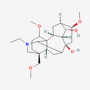 molecular formula C24H39NO5 B10790157 (2R,3R,4S,5R,6S,8S,13S,16S,17R)-11-ethyl-6,16-dimethoxy-13-(methoxymethyl)-11-azahexacyclo[7.7.2.12,5.01,10.03,8.013,17]nonadecane-4,8-diol 