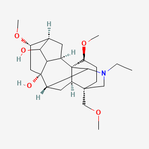 molecular formula C24H39NO5 B10790186 (1S,2R,4S,5S,6S,8S,9S,13S,16S,17R)-11-ethyl-6,16-dimethoxy-13-(methoxymethyl)-11-azahexacyclo[7.7.2.12,5.01,10.03,8.013,17]nonadecane-4,8-diol 