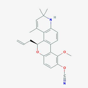 molecular formula C24H24N2O3 B10790254 (S)-5-allyl-9-cyanato-10-methoxy-2,2,4-trimethyl-2,5-dihydro-1H-chromeno[3,4-f]quinoline 