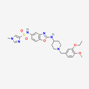 N-(2-(1-(3-ethoxy-4-methoxybenzyl)piperidin-4-ylamino)benzo[d]oxazol-5-yl)-1-methyl-1H-imidazole-4-sulfonamide