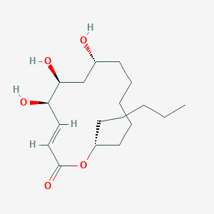 molecular formula C18H32O5 B10790263 (3E,5R,6S,8R,14R)-5,6,8-trihydroxy-14-pentyl-1-oxacyclotetradec-3-en-2-one CAS No. 877061-66-0