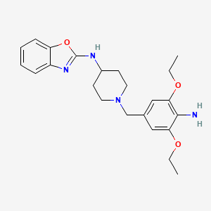 molecular formula C23H30N4O3 B10790267 N-(1-(4-amino-3,5-diethoxybenzyl)piperidin-4-yl)benzo[d]oxazol-2-amine 