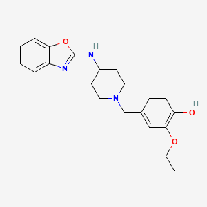 molecular formula C21H25N3O3 B10790279 4-((4-(Benzo[d]oxazol-2-ylamino)piperidin-1-yl)methyl)-2-ethoxyphenol 