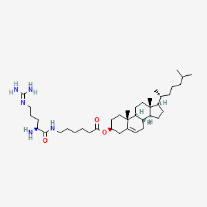 [(3S,8S,9S,10R,13R,14S,17R)-10,13-dimethyl-17-[(2R)-6-methylheptan-2-yl]-2,3,4,7,8,9,11,12,14,15,16,17-dodecahydro-1H-cyclopenta[a]phenanthren-3-yl] 6-[[(2S)-2-amino-5-(diaminomethylideneamino)pentanoyl]amino]hexanoate