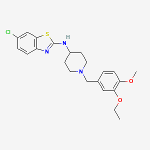 molecular formula C22H26ClN3O2S B10790311 6-chloro-N-(1-(3-ethoxy-4-methoxybenzyl)piperidin-4-yl)benzo[d]thiazol-2-amine 