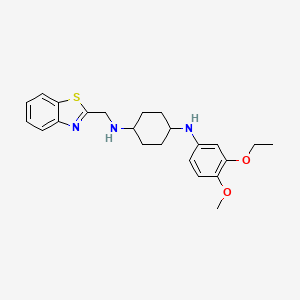 molecular formula C23H29N3O2S B10790322 N1-(benzo[d]thiazol-2-ylmethyl)-N4-(3-ethoxy-4-methoxyphenyl)cyclohexane-1,4-diamine 