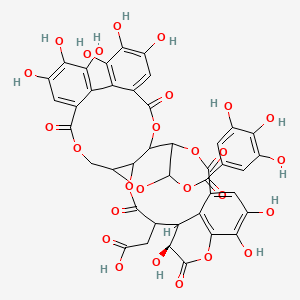 2-[(31S)-13,14,15,18,19,20,31,35,36-nonahydroxy-2,10,23,28,32-pentaoxo-5-(3,4,5-trihydroxybenzoyl)oxy-3,6,9,24,27,33-hexaoxaheptacyclo[28.7.1.04,25.07,26.011,16.017,22.034,38]octatriaconta-1(37),11,13,15,17,19,21,34(38),35-nonaen-29-yl]acetic acid