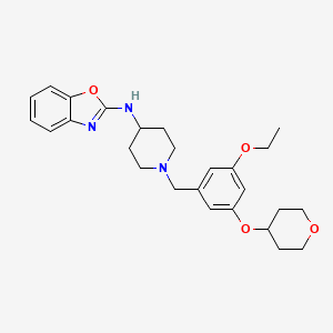 molecular formula C26H33N3O4 B10790374 N-(1-(3-ethoxy-5-(tetrahydro-2H-pyran-4-yloxy)benzyl)piperidin-4-yl)benzo[d]oxazol-2-amine 