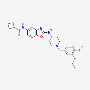 N-(2-(1-(3-ethoxy-4-methoxybenzyl)piperidin-4-ylamino)benzo[d]oxazol-5-yl)cyclobutanecarboxamide