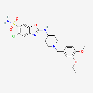 5-Chloro-2-(1-(3-ethoxy-4-methoxybenzyl)piperidin-4-ylamino)benzo[d]oxazole-6-sulfonamide