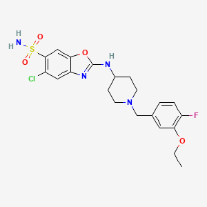 5-Chloro-2-(1-(3-ethoxy-4-fluorobenzyl)piperidin-4-ylamino)benzo[d]oxazole-6-sulfonamide