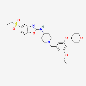 N-(1-(3-ethoxy-5-(tetrahydro-2H-pyran-4-yloxy)benzyl)piperidin-4-yl)-5-(ethylsulfonyl)benzo[d]oxazol-2-amine