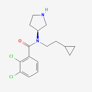 molecular formula C16H20Cl2N2O B10790424 (S)-2,3-dichloro-N-(2-cyclopropylethyl)-N-(pyrrolidin-3-yl)benzamide 