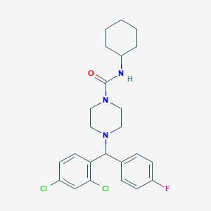 N-cyclohexyl-4-[(2,4-dichlorophenyl)(4-fluorophenyl)methyl]piperazine-1-carboxamide