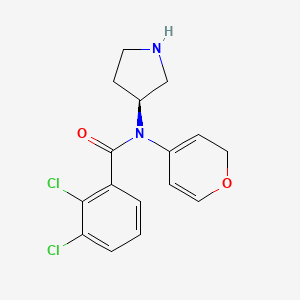 molecular formula C16H16Cl2N2O2 B10790451 (S)-2,3-dichloro-N-(2H-pyran-4-yl)-N-(pyrrolidin-3-yl)benzamide 