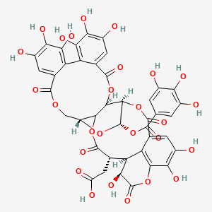 2-[(4R,5S,7R,25R,29S,30S,31S)-13,14,15,18,19,20,31,35,36-nonahydroxy-2,10,23,28,32-pentaoxo-5-(3,4,5-trihydroxybenzoyl)oxy-3,6,9,24,27,33-hexaoxaheptacyclo[28.7.1.04,25.07,26.011,16.017,22.034,38]octatriaconta-1(37),11,13,15,17,19,21,34(38),35-nonaen-29-yl]acetic acid