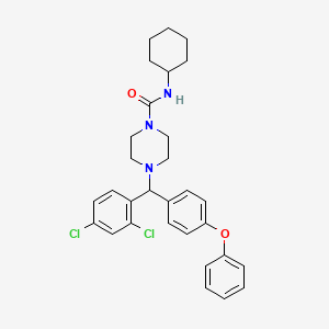 N-cyclohexyl-4-[(2,4-dichlorophenyl)(4-phenoxyphenyl)methyl]piperazine-1-carboxamide