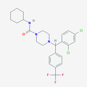 N-cyclohexyl-4-{(2,4-dichlorophenyl)[4-(trifluoromethyl)phenyl]methyl}piperazine-1-carboxamide