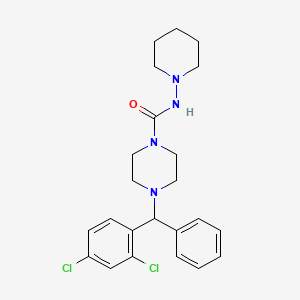 molecular formula C23H28Cl2N4O B10790478 4-[(2,4-Dichlorophenyl)(phenyl)methyl]-N-piperidin-1-ylpiperazine-1-carboxamide 