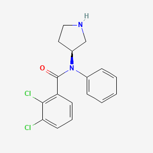 molecular formula C17H16Cl2N2O B10790483 (S)-2,3-dichloro-N-phenyl-N-(pyrrolidin-3-yl)benzamide 