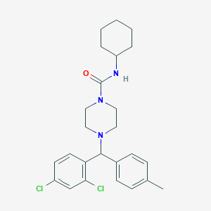 molecular formula C25H31Cl2N3O B10790486 N-Cyclohexyl-4-[(2,4-dichlorophenyl)(p-tolyl)methyl]piperazine-1-carboxamide 