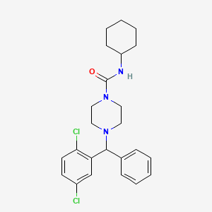 molecular formula C24H29Cl2N3O B10790507 N-cyclohexyl-4-((2,5-dichlorophenyl)(phenyl)methyl)piperazine-1-carboxamide 