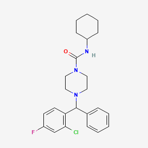 4-[(2-chloro-4-fluorophenyl)(phenyl)methyl]-N-cyclohexylpiperazine-1-carboxamide