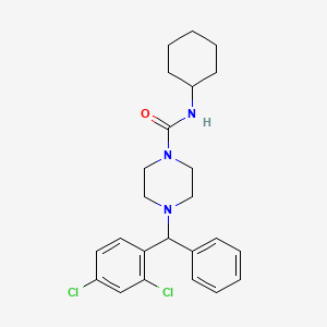 molecular formula C24H29Cl2N3O B10790536 N-Cyclohexyl-4-[(2,4-dichlorophenyl)(phenyl)methyl]-piperazine-1-carboxamide 