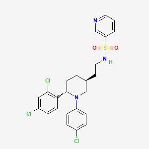 N-(2-((3S,6S)-1-(4-chlorophenyl)-6-(2,4-dichlorophenyl)piperidin-3-yl)ethyl)pyridine-3-sulfonamide