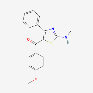 molecular formula C18H16N2O2S B10790637 (4-Methoxyphenyl)(2-(methylamino)-4-phenylthiazol-5-yl)methanone 