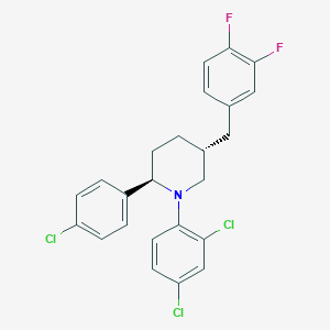 trans-2-(4-Chlorophenyl)-1-(2,4-dichlorophenyl)-5-(3,4-difluorobenzyl)piperidine