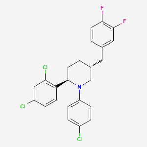 trans-1-(4-Chlorophenyl)-2-(2,4-dichlorophenyl)-5-(3,4-difluorobenzyl)piperidine