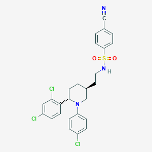 N-(2-((3S,6S)-1-(4-chlorophenyl)-6-(2,4-dichlorophenyl)piperidin-3-yl)ethyl)-4-cyanobenzenesulfonamide