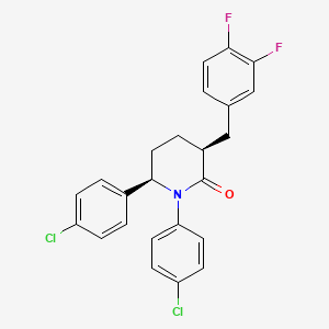 molecular formula C24H19Cl2F2NO B10790671 cis-1,6-Bis(4-chlorophenyl)-3-(3,4-difluorobenzyl)piperidin-2-one 