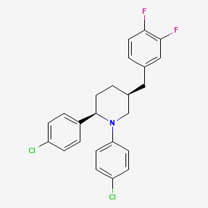 molecular formula C24H21Cl2F2N B10790677 cis-1,2-Bis(4-chlorophenyl)-5-(3,4-difluorobenzyl)piperidine 