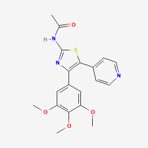 molecular formula C19H19N3O4S B10790678 N-[5-pyridin-4-yl-4-(3,4,5-trimethoxyphenyl)thiazol-2-yl]acetamide 