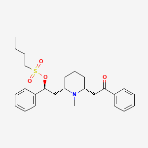 molecular formula C26H35NO4S B10790765 (2S,6S,2R)-2-[6-(2-Butylsulfonyloxy-2-phenylethyl)-1-methylpiperidin-2-yl]-1-phenylethanone hydrochloride 