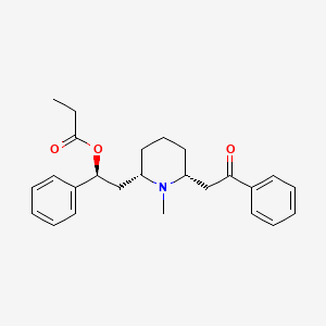 molecular formula C25H31NO3 B10790768 (2S,6S,2R)-2-[6-(2-Propionyloxy-2-phenylethyl)-1-methylpiperidin-2-yl]-1-phenylethanone hydrochloride CAS No. 950194-40-8